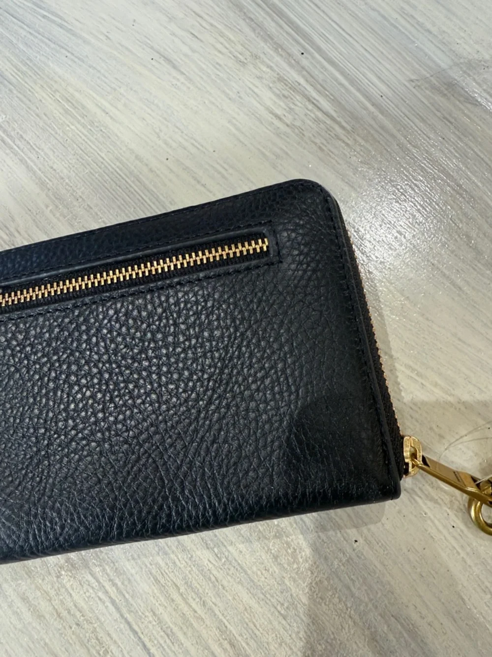 Rare Fossil Emma Black Zip-Around Wristlet with Colorful Robot Appliqués